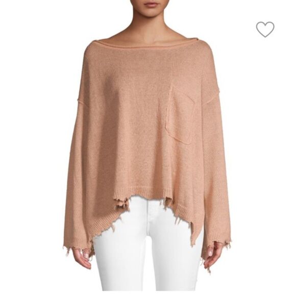 Free People Prism Pullover Sweater, Peach, Size M - Picture 1 of 7